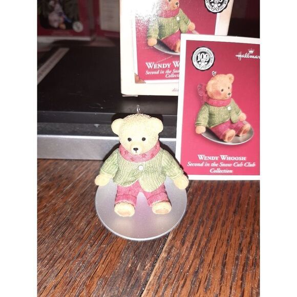 New 2002 Hallmark Keepsake 100th Anniversary Teddy Bear Wendy Whoosh Ornament - Picture 2 of 7
